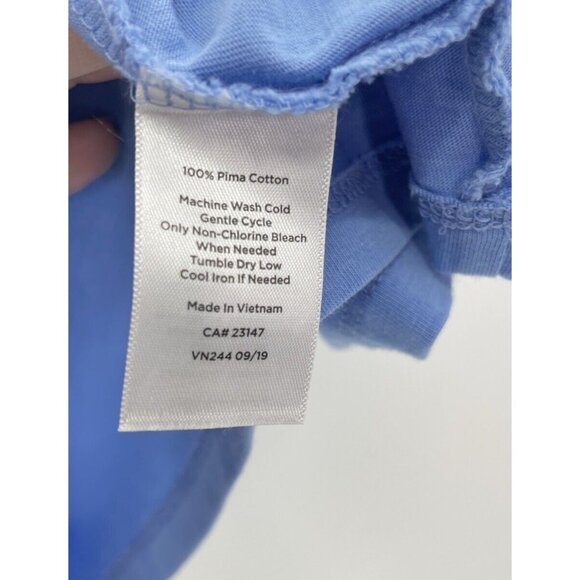 Talbots Plus Cornflower Blue Scallop Neck Pima Cotton Women Blouse Top Sz XP - Picture 5 of 8